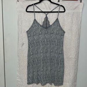 INC Night Gown Lace T-Back Gray Large